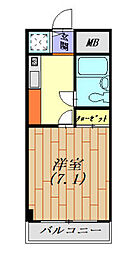 前橋ユーアイビル 1Kの間取図画像