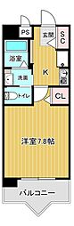 サニーガーデン 1Kの間取図画像