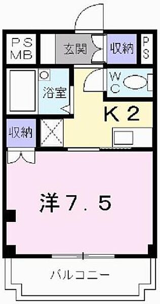 兵庫県姫路市飾磨区清水1丁目(賃貸マンション1K・3階・24.78㎡)の写真 その2