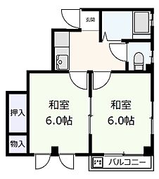 サンハイツ 2Kの間取図画像