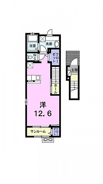 サンローレル ｜愛媛県東温市見奈良(賃貸アパート1R・2階・40.74㎡)の写真 その2