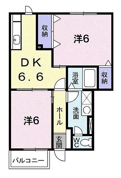 イーストコートＢ ｜愛媛県松山市東山町(賃貸アパート2DK・1階・45.34㎡)の写真 その2