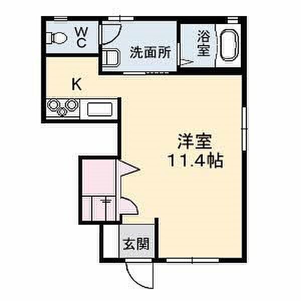 ブランシェ余戸 ｜愛媛県松山市余戸南3丁目(賃貸アパート1K・1階・33.47㎡)の写真 その2