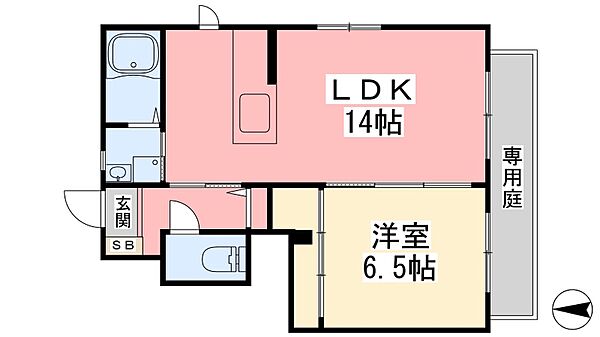 エヴァグリーン南斎院 ｜愛媛県松山市南斎院町(賃貸アパート1LDK・1階・46.83㎡)の写真 その2