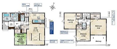 間取り：全居室南東向き・2面採光の明るく暖かな室内空間。たっぷりと収納を設け快適にお過ごしいただけます。