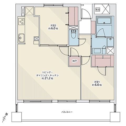間取り シティハウス仙台中央 6階/603