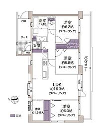 野村ステイツ黒松ヒルズ 3LDKの間取図画像