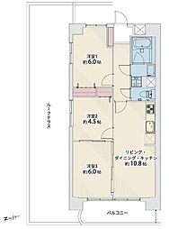 朝日プラザ八乙女ロイヤルクレスト 3LDKの間取図画像