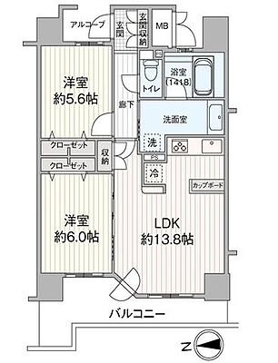 間取り Ｄ’グラフォート長町 15階/1502