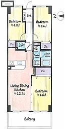 サンマンション戸田 3LDKの間取図画像