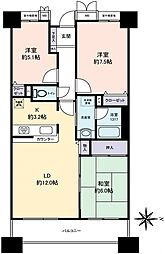 ラムザタワーA棟 3LDKの間取図画像