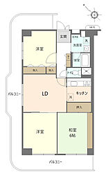 シャルム北越谷A棟 3LDKの間取図画像