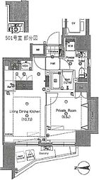 グラントレゾール西日暮里 1LDKの間取図画像