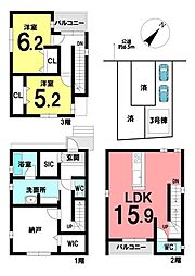 物件画像 新築戸建 天白区元八事三丁目　全3棟　3号棟