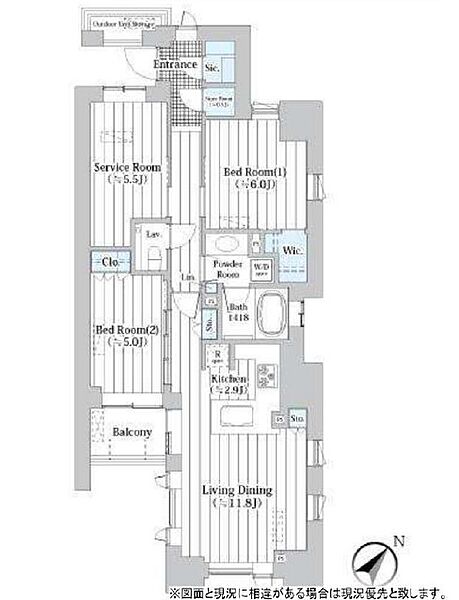 ザ・グランクラッセ日本橋イースト 307｜東京都中央区新川２丁目(賃貸マンション2SLDK・3階・71.70㎡)の写真 その2