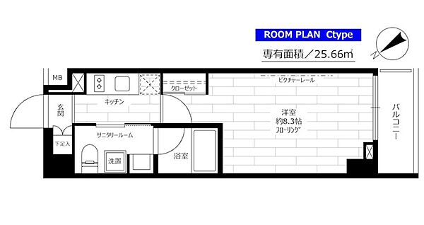 ステージグランデ茅場町 703｜東京都中央区新川１丁目(賃貸マンション1K・7階・25.66㎡)の写真 その2