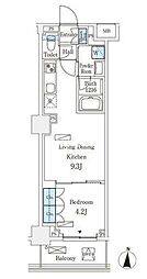 フロンティアレジデンス錦糸公園 1LDKの間取図画像