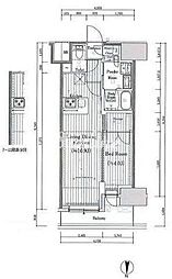 プレール・ドゥーク亀戸VI 1LDKの間取図画像