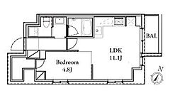 オジオ両国II 6階1LDKの間取り