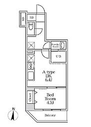 ラヴィエール錦糸公園 3階1DKの間取り