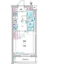 ジェノヴィア亀戸水神スカイガーデン 402 4階1Kの間取り