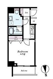 プレール・ドゥーク亀戸水神駅前 3階1Kの間取り