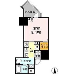 ライジングプレイス亀戸 17階1Kの間取り