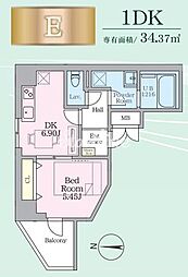 Daiwaグレイスメゾン亀戸 1DKの間取図画像