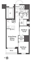 ドゥーエ亀戸2 2LDKの間取図画像