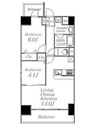 プリマヴェーラ 2LDKの間取図画像