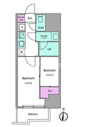 SYFORME亀戸 2Kの間取図画像