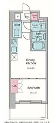 RESIDIA亀戸プレイス 1DKの間取図画像