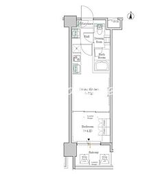 ONEROOFRESIDENCE錦糸町 1DKの間取図画像