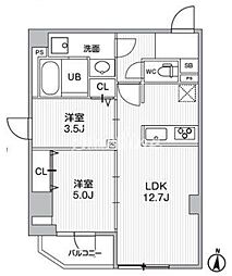 エスレジデンス亀戸バーム(S-RESIDENCE亀戸balm) 2LDKの間取図画像