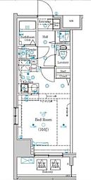 グランシアタワー亀戸 ワンルームの間取図画像