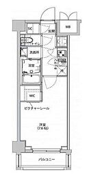 ハーモニーレジデンス東京イーストサイド 1Kの間取図画像