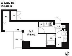COSMOSREID錦糸町 1Kの間取図画像