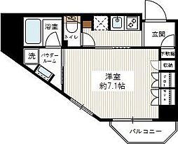 アルテシモシリウス 1Kの間取図画像