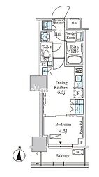 パークアクシス錦糸公園 1DKの間取図画像