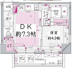 レルシール大島 1DKの間取図画像