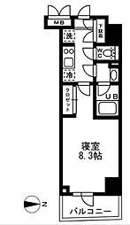 レジディア亀戸 1Kの間取図画像