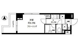 グロースメゾン亀戸 1Kの間取図画像