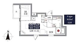 墨田区緑4丁目マンション 1LDKの間取図画像