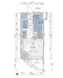 エステムコート亀戸TOKYOEAST 1Kの間取図画像