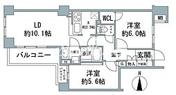 クレストフォルム錦糸町 2SLDKの間取図画像