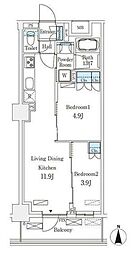 フロンティアレジデンス錦糸公園 2LDKの間取図画像