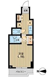 ドゥーエ西大島 1Kの間取図画像