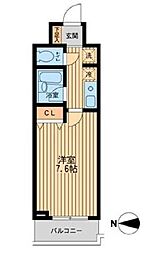 ドゥーエ西大島 1Kの間取図画像