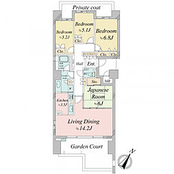 アイランドシティ・ヴェルデコートＩ区2番館 4LDKの間取り