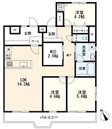 四谷坂町永谷マンション 3LDKの間取図画像
